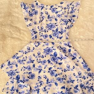 Floral Blue and White Dress
